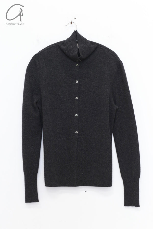 SWAYING 24 Autumn and Winter Cashmere Fake Two-piece Cardigan SW-SW24AW1T53-TH Carbon Gray SW-SW24AW1T52